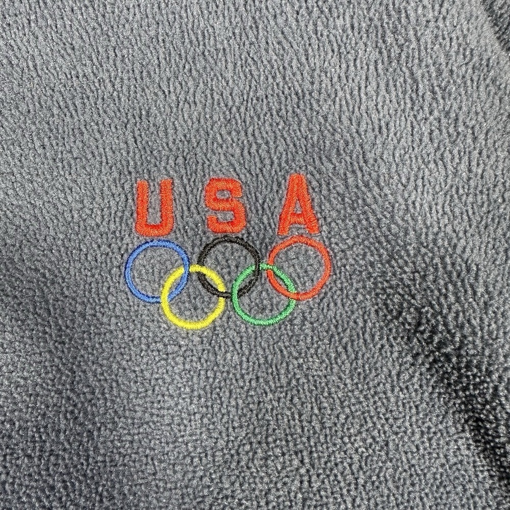 VTG USA Olympics Fleece Jacket Men XL Blue Full Zip Embroidered Logo Made in USA - Picture 4 of 7